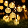 Solar Outdoor String Lights, easyDecor Ball 30 LED 8 Modes 21ft Warm White Decorative Christmas Fairy Globe Light Strings for Party, Indoor Decor, Wedding Decorations, Patio, Garden, Holiday, Home