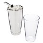 Boston Cocktail Shaker and Strainer Set - By Steadfast and Strong - Professional Bartending Supplies - Silver Cup and Pint Glass