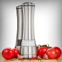 Salt and Pepper Grinder Set - Stainless Steel w/ Ceramic Blade and Easy Twist Technology (2 units)