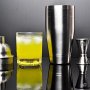 Uniquely Designed FC Professional Stainless Steel 3-piece Cocktail Shaker Set in Premium Giftbox - 25 oz Martini Mixer, Jigger, Built-in Strainer and Recipes for the BEST CHOICE Barware Kit