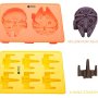 Vibrant Kitchen Set of 8 Ice Cube Trays And Candy Silicone Molds for Star Wars Theme Baking & Gift E-book