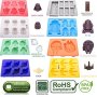 Vibrant Kitchen Set of 8 Ice Cube Trays And Candy Silicone Molds for Star Wars Theme Baking & Gift E-book
