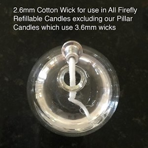 Firefly Brand - 5 Feet of 2.6mm Round Braided Cotton Replacement Wick for Oil Lamps and Candles.