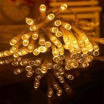 Tanbaby 5M 50 Led Battery Led String Light 3pcs AA Battery Operated Fairy Party Wedding Christmas Flashing LED Strip With Control Box(warm white)