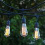 Brightech - Ambience Pro Vintage Edition - Outdoor Weatherproof Commercial-Grade String Lights - WeatherTite Technology - 15 Edison Bulbs Included - 40 Watts - 48-Foot Strand - Black