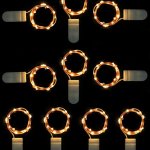 ECOLIGHT 10-Pack LED String Lights Battery Operated 6.6ft/2m 20LEDs Warm White Fairy Lights - Moon Starry String Lights For Wedding Centerpiece Dinner Party Decoration, Fairy Dress Costume Making