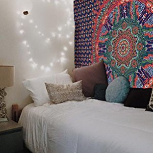 ENN ELL ENTERPRISES Hippie Mandala Bohemian Tiki Man Indian Bedspread Mandala Relaxation Tapestry, 84X54 Inches, Blue