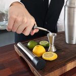 Professional Cocktail Shaker Set w/ a Double Jigger & 2 Liquor Pourers by Barvivo - 24oz Martini Mixer Made of Brushed Stainless Steel Perfect for Mixing Margarita, Manhattan & Other Drinks at Home.