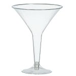 Amscan Plastic Martini Glasses, 8-Ounce, Clear, 20 Per Package