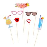 Tinksky Hawaii Themed Summer Party Photo Booth Props Kit DIY Luau Party Supplies for Holiday Wedding Beach Party, pack of 21