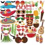 PBPBOX Luau Hawaiian Photo Booth Props Kit 45 Kits for Holiday, Summer Festivals Celebrations, Beach Pool parties, Wedding, Birthdays and More