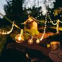 Brightech - Ambience - Outdoor String Lights with 25 G40 Clear Globe Bulbs - Commercial Quality - UL Listed - Indoor and Outdoor Use - Natural Warm White Light - Green Wire