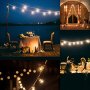 50 Ft White Globe String Lights: 60 G40 Bulbs (10 Extra), Indoor/Outdoor, Waterproof, Connectable, for Backyards, Decks, Patios, Parties, Weddings and More, Warm White Light, Bonus eBook