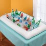2 PCS Inflatable Serving/Salad Bar Tray Food Drink Holder -- BBQ Picnic Pool Party Buffet Luau Cooler,with a drain plug
