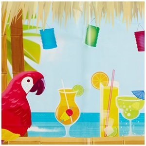 Amscan Sun-Sational Summer Luau Tropical Tiki Scene Setters Decoration (5 Piece), Multi Color, 17.8 x 11.8"